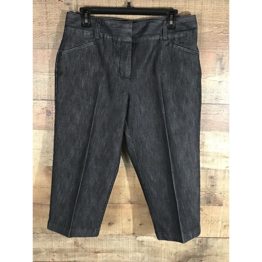 Cato Womens Capris Size 10 Dark Denim Trousers Career Pants Casual